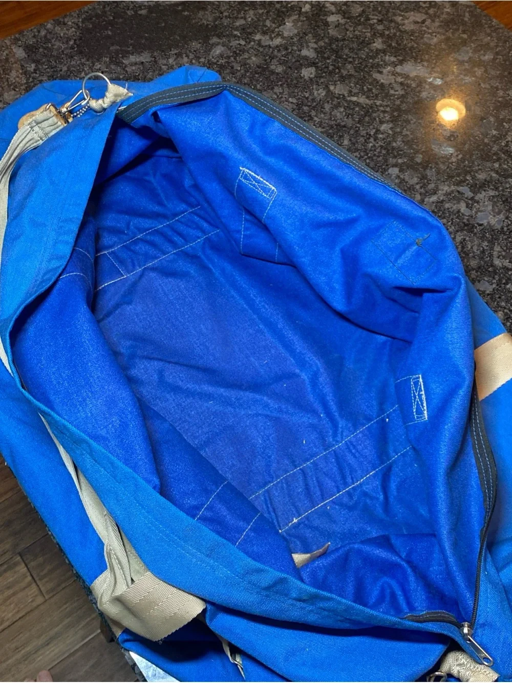 Eastpak Large Canvas Duffle Bag - USA Made Vintage 1980s Blue